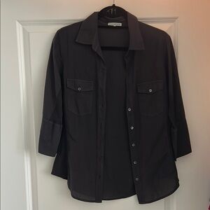James Perse Black Button-Up Shirt